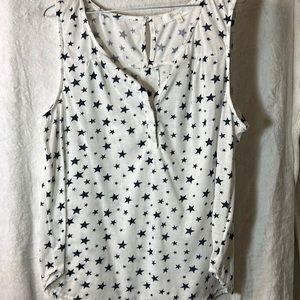 Blue stars tank top blouse